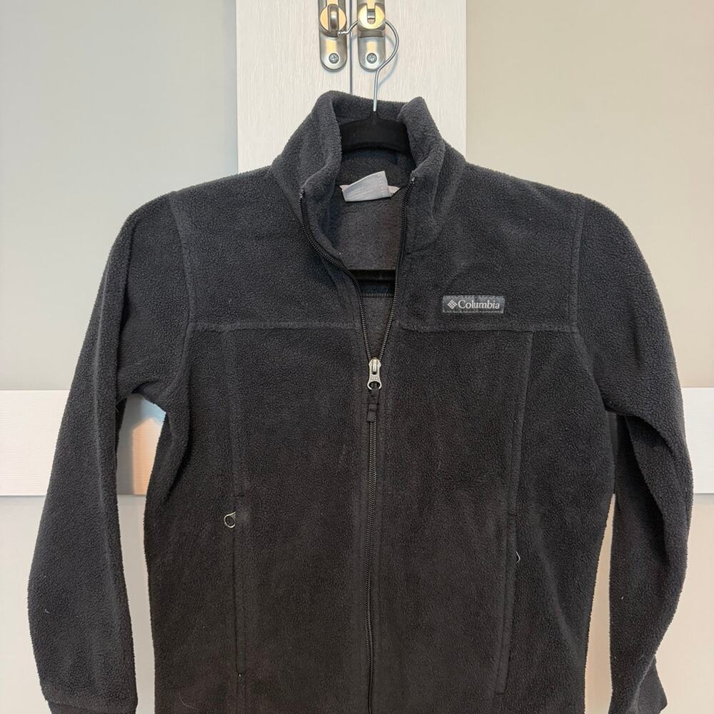 Columbia Kids Medium Black Full Zip Fleece Jacket Youth Outdoor Hiking
